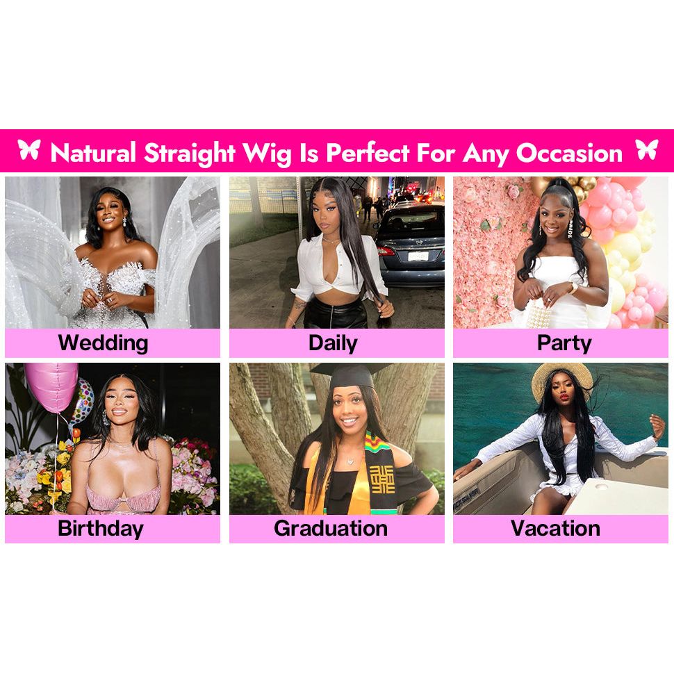30 inch Glueless Wigs Wear and Go Pre Cut 4x4 5x5 Straight HD Lace Closure Wigs Bone Straight Glueless Human Hair Wigs