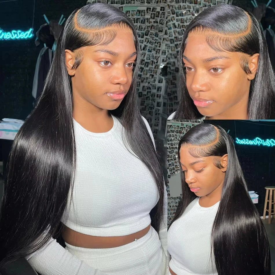 26 Inch 6x4 Glueless Wig Human Hair Ready To Wear Straight Glueless Wigs Pre-Plucked Top Brazilian Wigs for Women Closure Wig