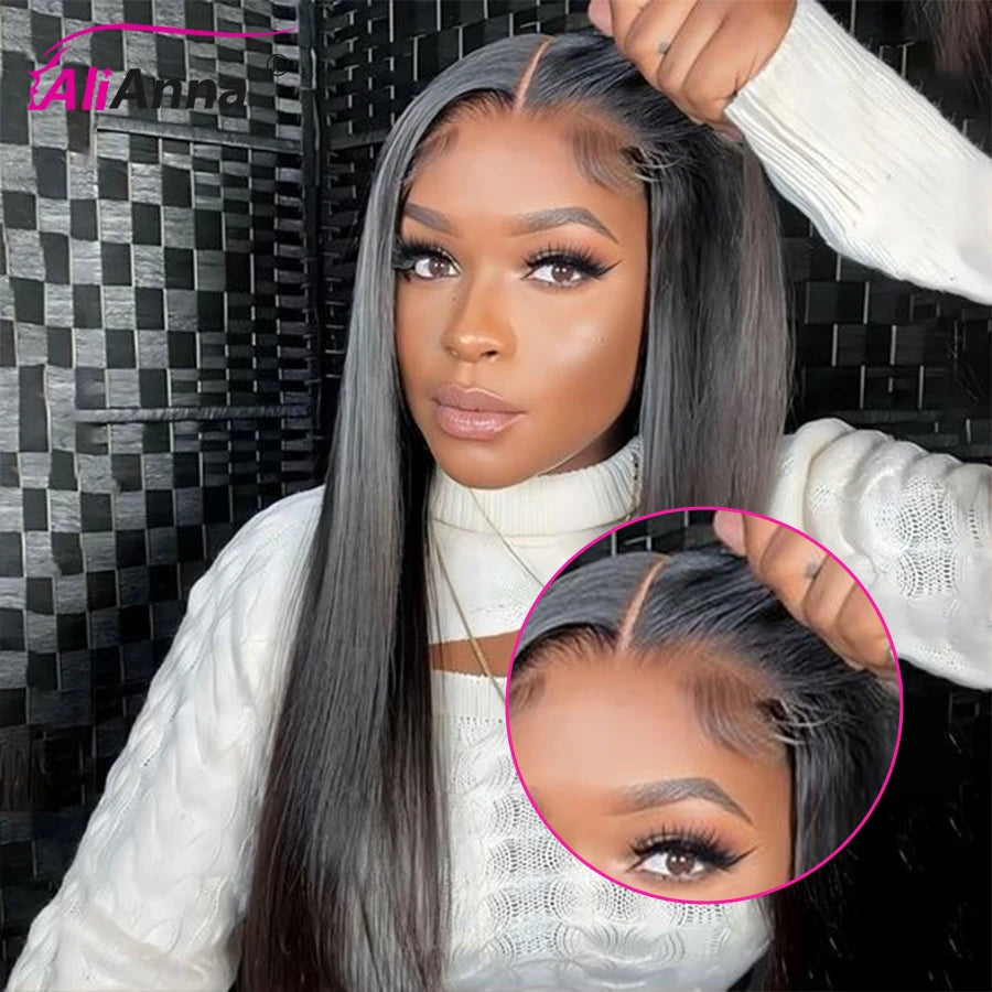 24 26 28 inch Wear And Go Glueless Human Hair Wigs for Women Ready To Wear Brazilian Straight Pre Cut Lace 4x4 Closure Wig