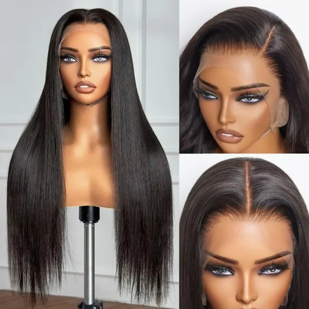 32 Inch Glueless Human Hair Wig Ready To Wear 13X4 Brazilian Straight HD Lace Front 100 Percent Human Hair Wigs