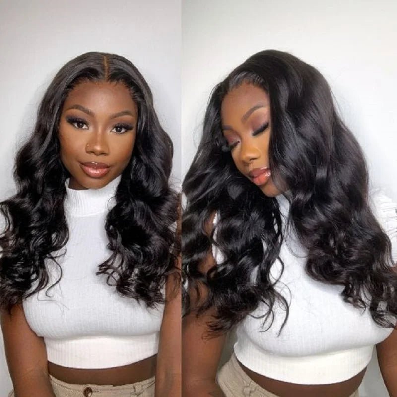 Body Wave Glueless Wear & Ready Go Human Hair Wigs Bleached Knots Pre Cut 6x4 Lace Closure Wig Pre Plucked Hairline