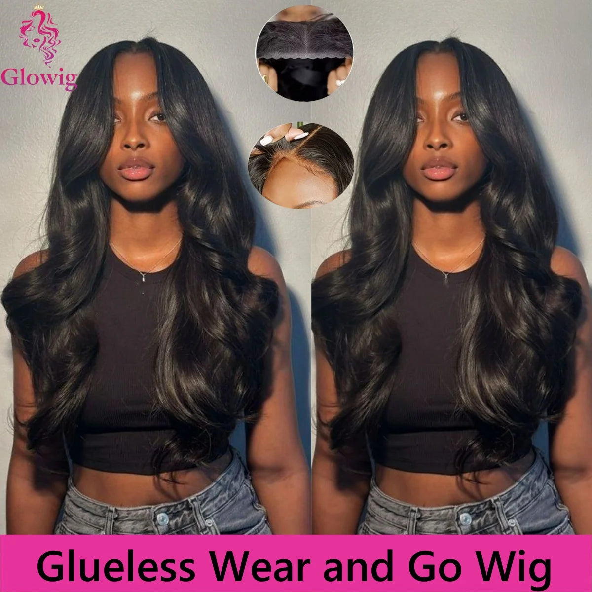 Body Wave Glueless Wear & Ready Go Human Hair Wigs Bleached Knots Pre Cut 6x4 Lace Closure Wig Pre Plucked Hairline