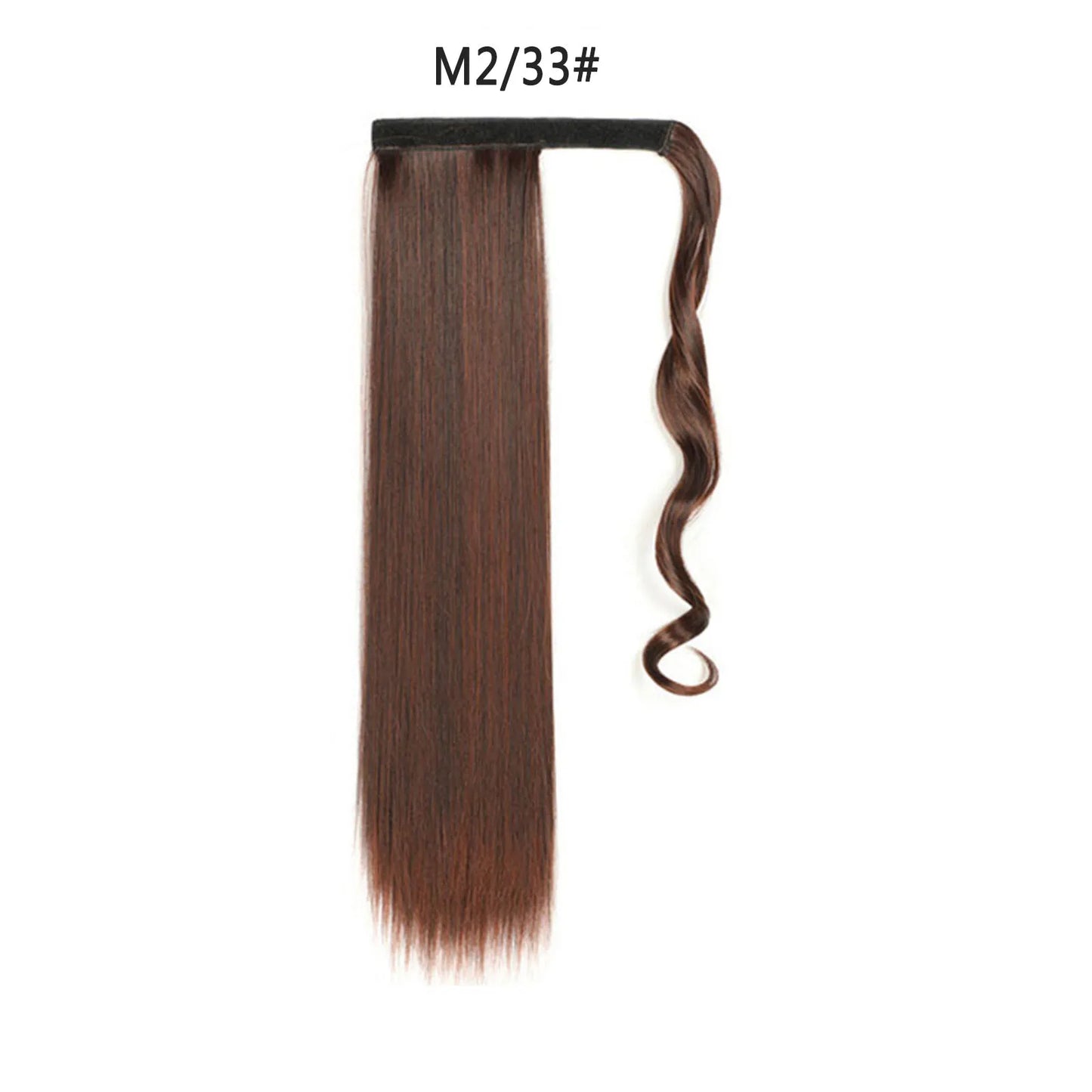 Synthetic Ponytail Extension Long Straight Wrap Around Clip In Hairpiece
