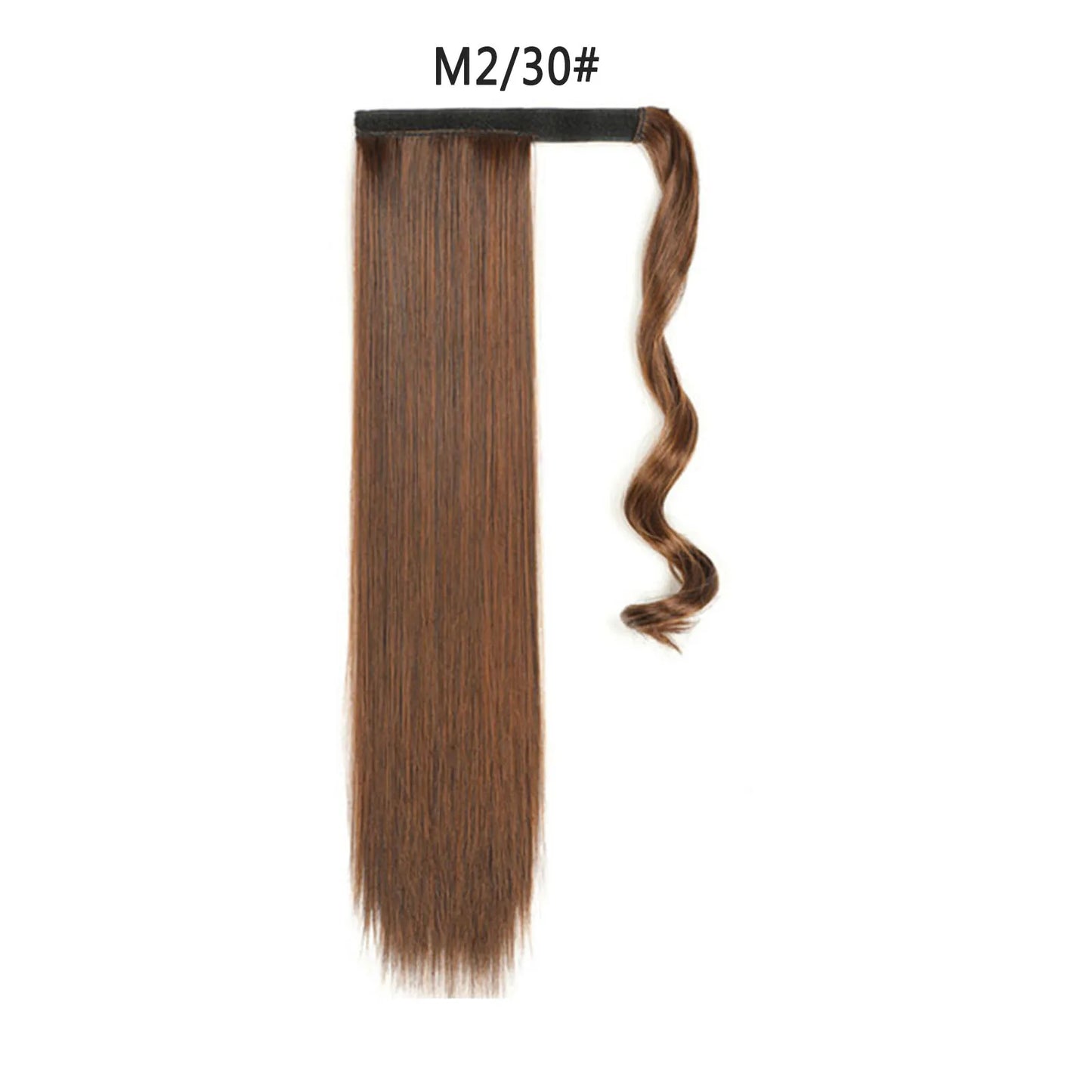 Synthetic Ponytail Extension Long Straight Wrap Around Clip In Hairpiece